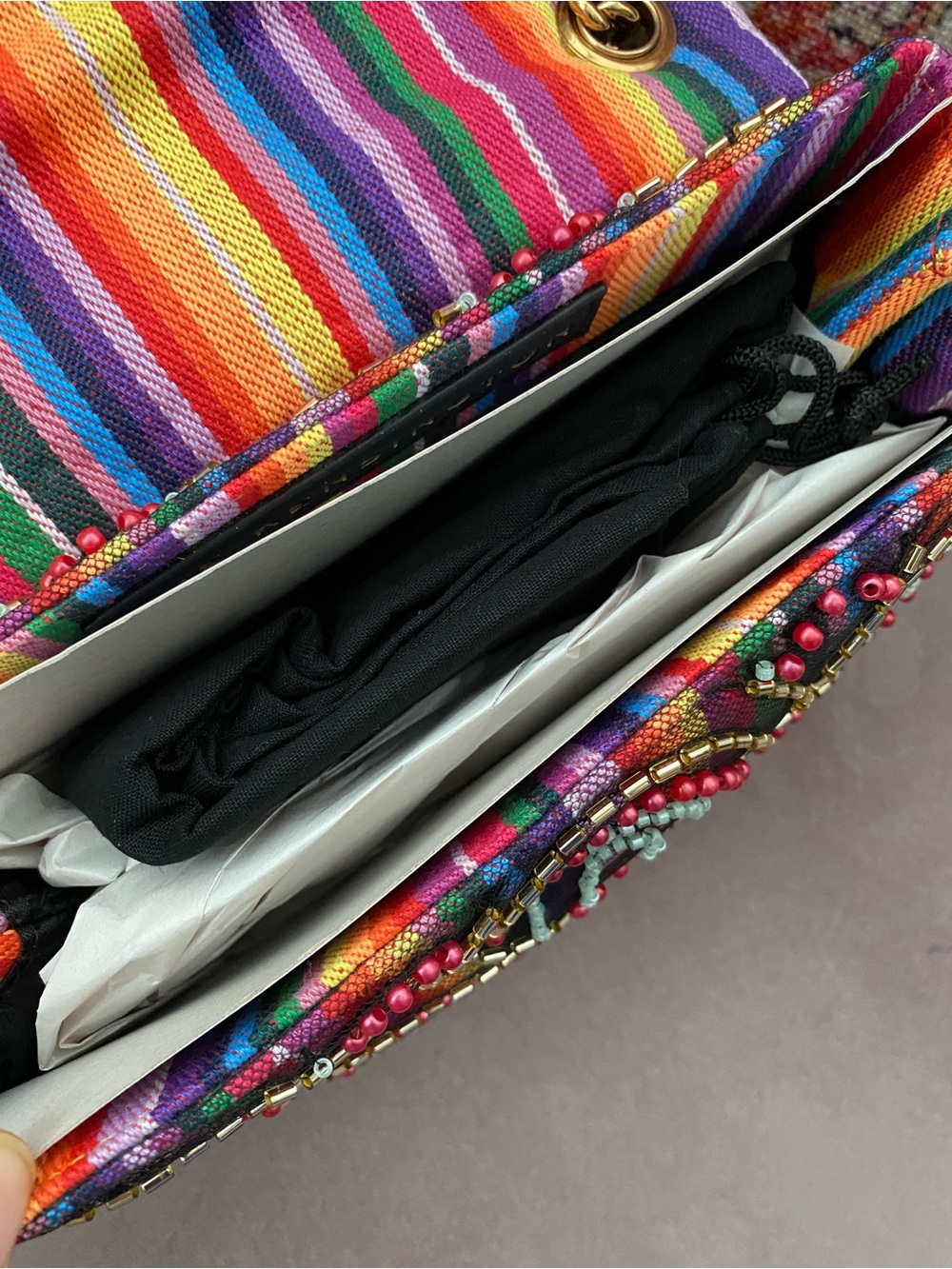 Kurt Geiger Multicolor Beaded Chain Shoulder Bag - Picture 6 of 9